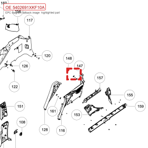 For GWM Tank 700 Hi4 T Interior Side Trim Hook 5402691XKF10A