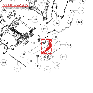 For GWM Tank 700 Hi4 T Front Left Seat Belt Pretensioner End Piece Assembly 5811230XKL01A