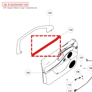 For GWM Tank 700 Hi4 T Left Front Door Inner Weatherstrip 6102250XKF10A