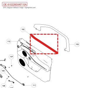 For GWM Tank 700 Hi4 T Right Front Door Inner Weatherstrip 6102260XKF10A