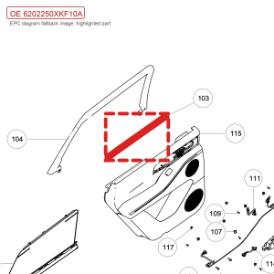 For GWM Tank 700 Hi4 T Left Rear Door Inner Weatherstrip Assembly 6202250XKF10A