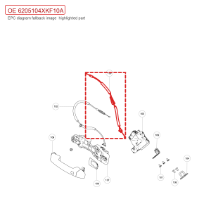 For GWM Tank 700 Hi4 T Left Rear Door Interior Release Cable 6205104XKF10A