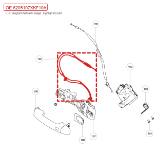For GWM Tank 700 Hi4 T Left Rear Door Outer Opening Cable 6205107XKF10A