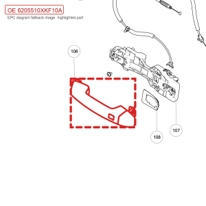 For GWM Tank 700 Hi4 T Left Rear Door Outer Handle Assembly 6205510XKF10A