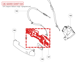 For GWM Tank 700 Left Rear Door Outer Handle Bracket 6205513XKF10A