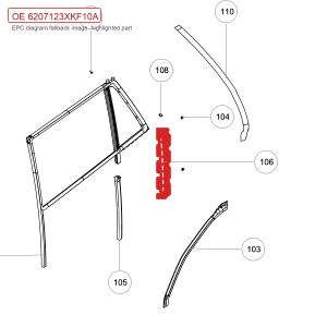 For GWM Tank 700 Hi4 T Left Rear Door Glass Rear Guide Rail Lower Section 6207123XKF10A