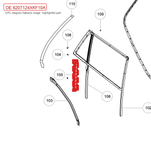 For GWM Tank 700 Hi4 T Right Rear Door Glass Rear Guide Lower Section 6207124XKF10A
