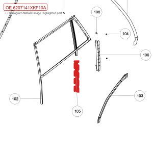 For GWM Tank 700 Hi4 T Left Rear Door Glass Run Channel Lower Section 6207141XKF10A