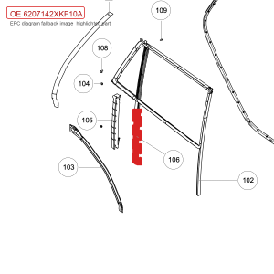 For GWM Tank 700 Hi4 T Right Rear Door Glass Run Channel Lower Section 6207142XKF10A