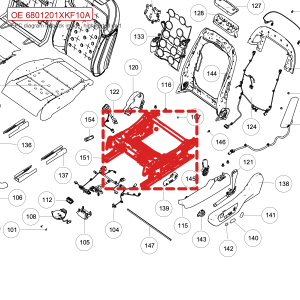 For GWM Tank 700 Hi4 T Driver Seat Cushion Frame Assembly 6801201XKF10A