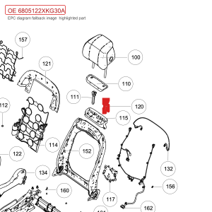 For GWM Tank 700 Hi4 T Active Side Headrest Guide Sleeve Assembly 6805122XKG30A