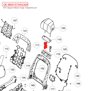 For GWM Tank 700 Hi4 T Active Side Headrest Guide Sleeve Assembly 6805157XKG30A