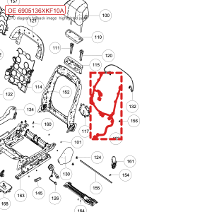 For GWM Tank 700 Hi4 T Front Passenger Seat Backrest Wiring Harness Assembly 6905136XKF10A