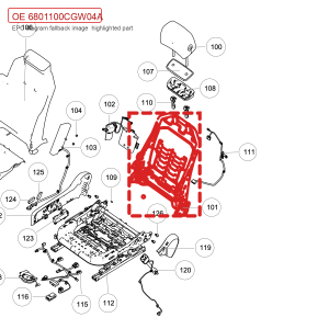 For GWM Tank 500 Driver Seat Backrest Frame Assembly 6801100CGW04A