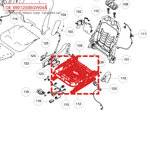 For GWM Tank 500 Front Passenger Seat Cushion Frame Assembly 6901200BGW04A