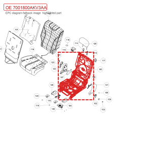 For GWM Tank 500 Rear Right Second Row Seat Frame Assembly 7001800AKV3AA