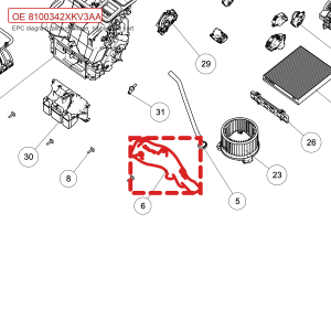 لقناة هواء أرضية أمامية يمنى لسيارة GWM Tank 500، رقم 8100342XKV3AA