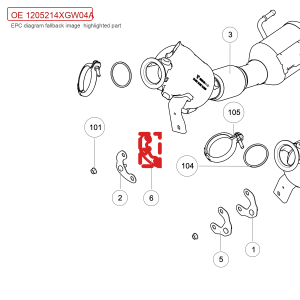 Suporte frontal para conversor catalítico do GWM Tank 500 - 1205214XGW04A