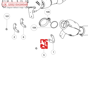 Suporte para conversor catalítico dianteiro para GWM Tank 500 - Código 1205215XGW04A