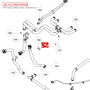 Suporte para tubulação de água de baixa temperatura para GWM Tank 500 - 2127260XGW04A