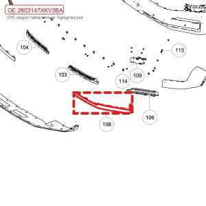 สำหรับแถบตกแต่งกันชนหน้าด้านซ้าย GWM Tank 500 หมายเลข OE: 2803147XKV3BA