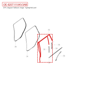 For GWM Tank 500 Left Rear Door Glass Run Channel 6207111XKV3AB