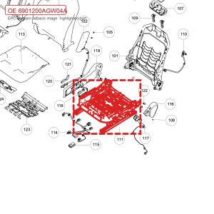 For GWM Tank 500 Front Passenger Seat Cushion Frame Assembly 6901200AGW04A