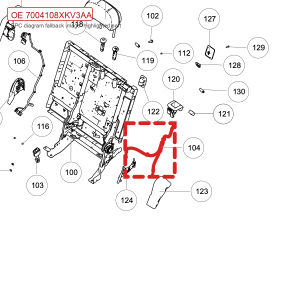 For GWM Tank 500 Rear Left Seat Recliner Cable Assembly 7004108XKV3AA