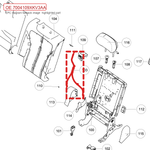 For GWM Tank 500 Rear Right Seat Recliner Cable Assembly 7004109XKV3AA