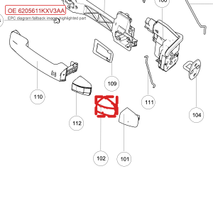 For GWM Tank 500 Left Rear Door Outer Handle Decor Cover 6205611KXV3AA