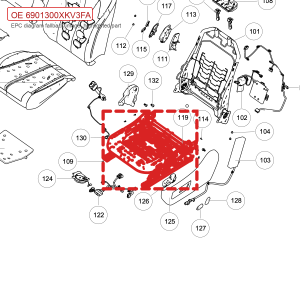 For GWM Tank 500 Front Passenger Seat Cushion Frame Assembly 6901300XKV3FA