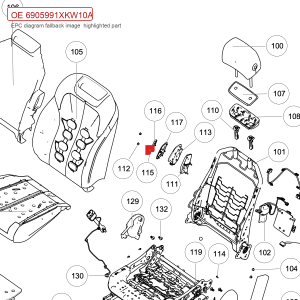 For GWM Tank 500 Front Passenger Seat Cushion Adjustment Button Assembly 6905991XKW10A