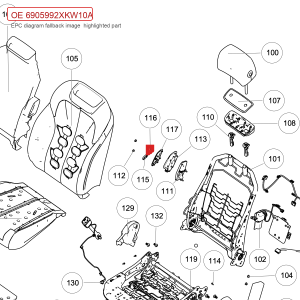 For GWM Tank 500 Front Passenger Seat Backrest Adjustment Button 6905992XKW10A